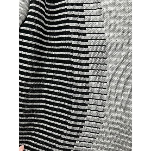 Ming Wang‎ Jacket Womens Full Zip Stripped Crewneck 3/4 Sleeve Gray Black Size S - Picture 7 of 11